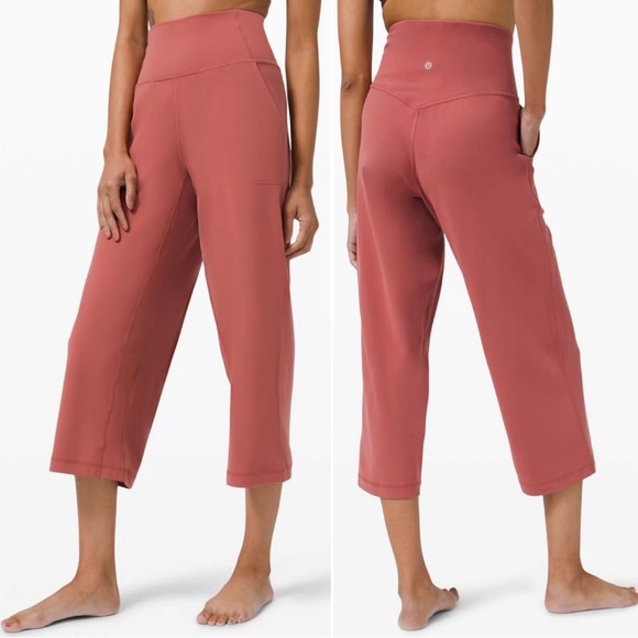 lululemon athletica Pants - Lululemon Align Wide‎ Leg Crop Size 4 Rustic Coral